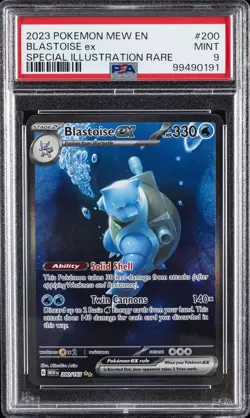 2023 POKEMON MEW EN-151 SPECIAL ILLUSTRATION RARE #200 BLASTOISE EX PSA 9 - Image 1