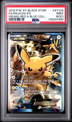 Pokemon Pikachu EX XY124 Black Star Promo - PSA 9 OC - Image 1