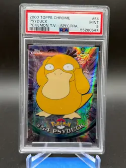 2000 TOPPS CHROME POKEMON T.V. SPECTRA #54 PSYDUCK PSA 9 - Image 1