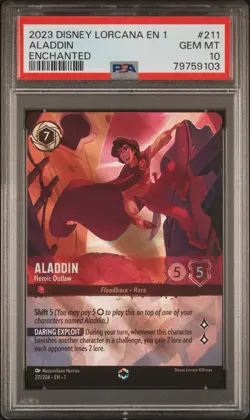 Disney Lorcana 💫 Aladdin Heroic Outlaw First Chapter #211 Enchanted PSA 10 - Image 1