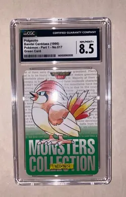 PIDGEOTTO 1996 CGC 8.5 POKEMON CARDDASS BANDAI Green Card Nm/Mint - Image 1