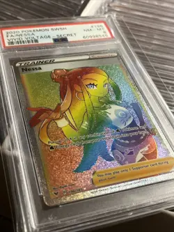 Nessa 196/185 2020 Secret Rare Rainbow Full-Art Holo Card, Vivid Voltage PSA 8 - Image 3