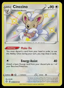 Pokemon Card - Cinccino Shining Fates Shiny Vault SV094/SV122 Holo - Image 1