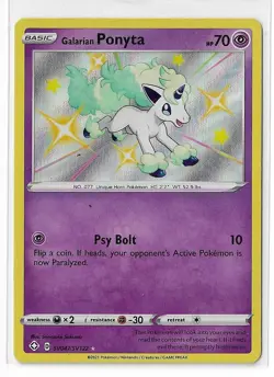 Galarian Ponyta SV047/SV122 Shining Fates Shiny Vault Holo Pokemon TCG Card NM - Image 1