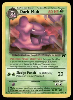 Pokemon Cards Dark Muk 41/82 UNLIMITED Team Rocket WOTC Uncommon LP - Image 1
