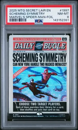Magic The Gathering Secret Lair #1997 Scheming Symmetry Spider-Man-Foil PSA 8 - Image 1