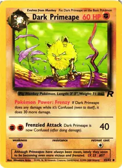 Pokemon TCG Dark Primeape 43/82 Team Rocket Unlimited LP - Image 1