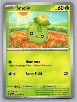 Smoliv 21/198 Scarlet & Violet Common Pokemon TCG 2023 - Image 1
