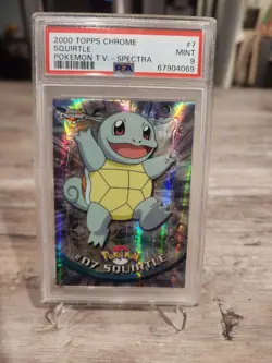 2000 Topps Chrome Pokemon SQUIRTLE SPECTRA Chrome # 7 T.V. Animation Rare PSA 9 - Image 1