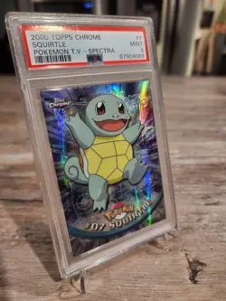 2000 Topps Chrome Pokemon SQUIRTLE SPECTRA Chrome # 7 T.V. Animation Rare PSA 9 - Image 2