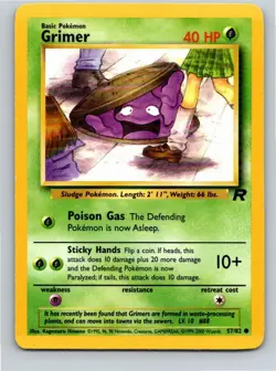 Pokemon English MP Grimer 57/82 Team Rocket Free Shipping! - Image 1
