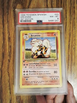 Spanish Arcanine 23/102 1st Edition Graded Pokemon Card - PSA 8 - Image 1