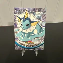 Pokemon 2000 TCG #134 Vaporeon Topps Animation Edition Series 3 Blue Logo - Image 1
