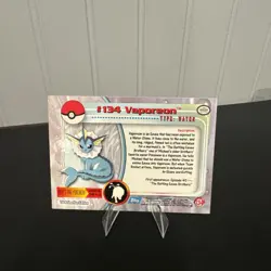 Pokemon 2000 TCG #134 Vaporeon Topps Animation Edition Series 3 Blue Logo - Image 2