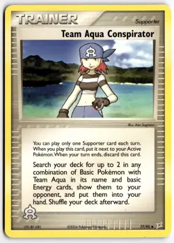 Team Aqua Conspirator 77/95 EX Team Magma Vs Team Aqua Uncommon Pokemon Card - Image 1