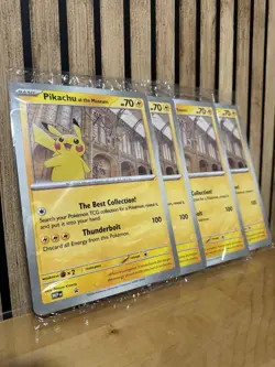 Pikachu At The Museum Jumbo Promo Card x 4, Pokemon TCG, New Sealed - Image 2