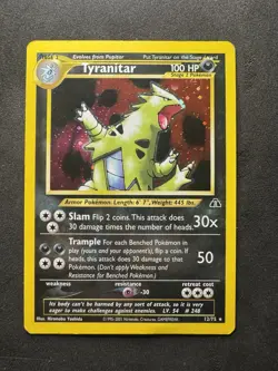 Pokemon TCG Tyranitar Neo Discovery Holo Unlimited Rare Card 12/75 - Image 1
