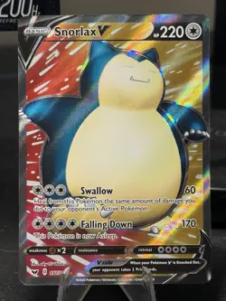 Pokemon TCG Snorlax V Full Art Ultra Rare Holo Swsh01 Sword & Shield 197/202 - Image 1
