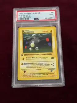 Pokemon Magnemite Base Set Shadowless 1st Edition #53 PSA 9 Mint - Image 1