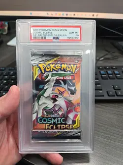 PSA 10 Pokemon Sun & Moon Cosmic Eclipse Booster Pack - Arceus/Dialga/Palkia - Image 1