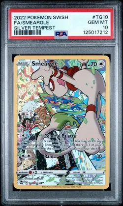 2022 POKEMON SWORD & SHIELD SILVER TEMPEST #TG10 FULL ART/SMEARGLE PSA 10 - Image 2