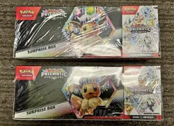 2 Pokemon Prismatic Evolutions Surprise Box 2 Booster Bundle Boxes Eevee Sam’s - Image 1