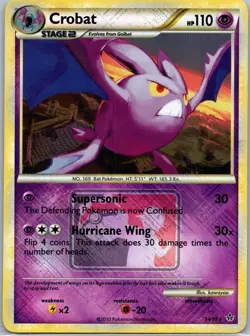 Crobat 14/95 💎 Reverse Holo Crosshatch LP Pokemon League NM - Image 1