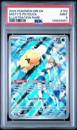 2025 POKEMON DRI EN-DESTINED RIVALS ILLUSTRATION RARE #193 MISTY'S PSYDUCK PSA 9 - Image 1