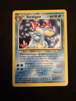 Feraligatr Holo Rare Card 4/111 Neo Genesis Pokemon 2000 CLEAN, NEAR MINT - Image 1