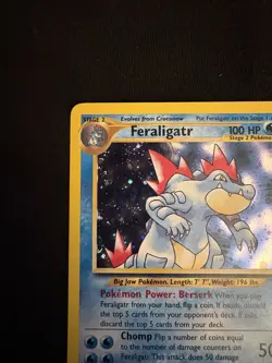 Feraligatr Holo Rare Card 4/111 Neo Genesis Pokemon 2000 CLEAN, NEAR MINT - Image 3