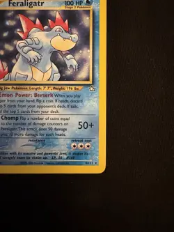 Feraligatr Holo Rare Card 4/111 Neo Genesis Pokemon 2000 CLEAN, NEAR MINT - Image 5