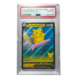 PSA 10 Gem Mint Surfing Pikachu V 008/025 Celebrations 2021 Pokemon TCG Card - Image 1