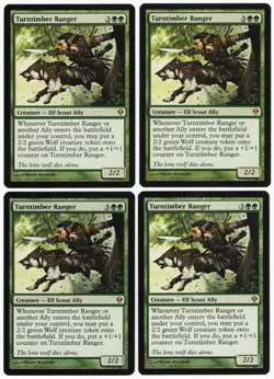 Turntimber Ranger x4 4x 2009 Zendikar PLAYSET Green Rare Creature MTG NM AZ1 - Image 1