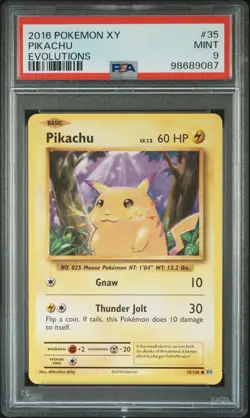 2016 POKEMON XY EVOLUTIONS #35 PIKACHU PSA 9 - Image 1