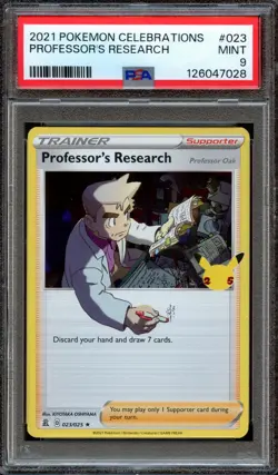 PM - 2021 - Pokemon - Celebrations - #23 - Professors Research - PSA 9 - Image 1