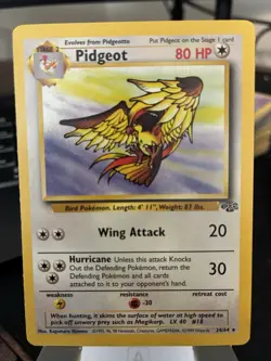 Pokemon TCG Non Holo Pidgeot Fossil set 24/64 Unlimited LP Lightly Played Rare - Image 1