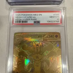 2025 POKEMON MEG EN-MEGA EVOLUTION MEGA HYPER RARE #188 MEGA LUCARIO EX PSA 10 - Image 2