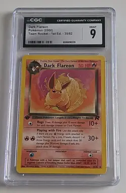 CGC 9 MINT Dark Flareon Team Rocket 1st Edition 35/82 Pokemon Card - Image 1