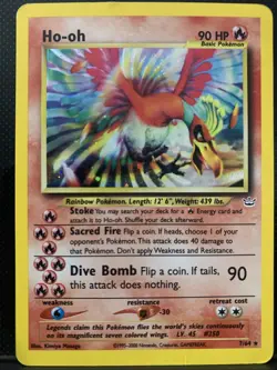 Pokemon TCG Ho-Oh Neo Revelation Holo Card 7/64 Komiya Masago Damaged Vintage - Image 2