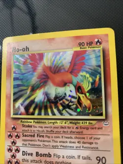 Pokemon TCG Ho-Oh Neo Revelation Holo Card 7/64 Komiya Masago Damaged Vintage - Image 5