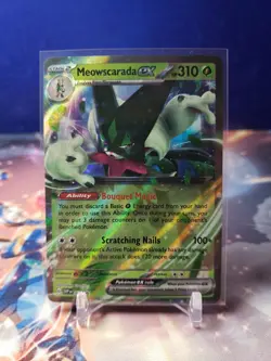Pokemon TCG Meowscarada ex SVP 033 Scarlet & Violet Black Star Promo - Image 1