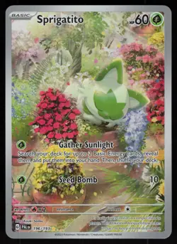 Sprigatito 196/193 Illustration Rare Paldea Evolved Pokemon - Image 1