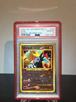 2000 POKEMON JPN NEO 2 PROMO REVERSE FOIL #244 ENTEI PSA 10 WITH GUARD - Image 1