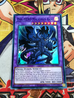 Evil Hero Malicious Bane lds3-en033 *BLUE* 1st Edition (NM+) Ultra Rare Yu-Gi-Oh - Image 1