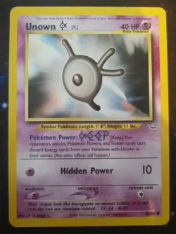 Pokemon Common Card : Unown K 58/64 : WOTC ( Neo Revelation) - Image 1