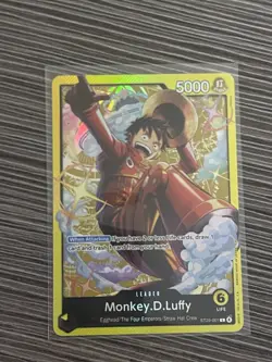 Bandai One Piece CCG Monkey.D.Luffy EGGHEAD Foil Leader Card - Image 1