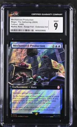CGC 9 SURGE FOIL Mechanized Production - Extended - Fallout - PIP MTG - BGS PSA - Image 1