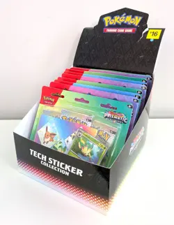 Pokemon TCG Prismatic Evolutions Tech Sticker Collection - Lot of 9 with Display - Image 1