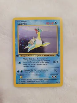 Pokemon Lapras Fossil 10/62 Holo Rare 1st Edition English Card - Image 1