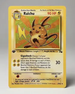 Raichu 14/62 Fossil Rare 1st Edition 1999 90 HP The Pokemon Company Card - Image 1